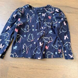 GAP Kids Navy Butterfly Long Sleeve Tee